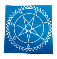 Скатерть «Звезда Магов» (голубая ткань, белая нить)