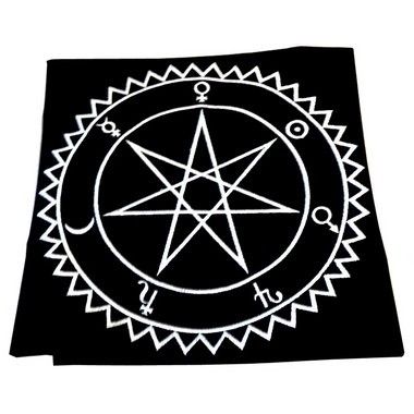 Скатерть «Звезда Магов» (черная ткань, белая нить)