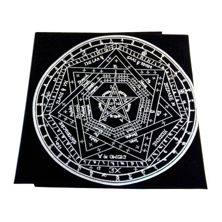 Скатерть «Печать Бога» (черная ткань, белая нить)
