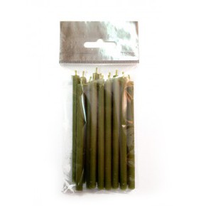 Натуральные восковые свечи 10 см (зеленые), 20 шт